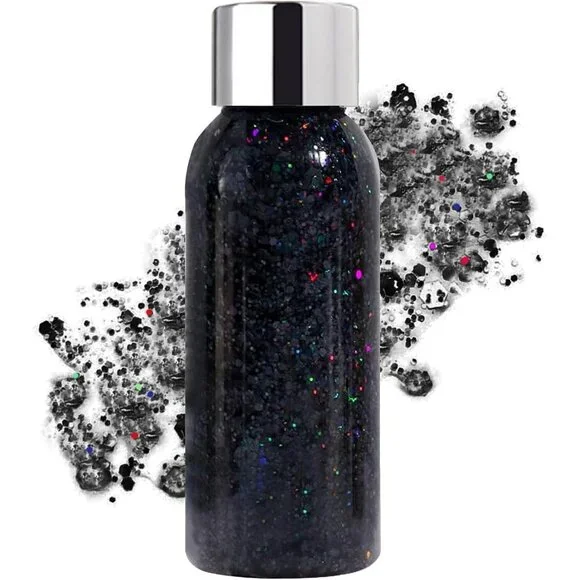 Body Glitter Gel Face and Body Makeup Liquid Long Lasting Black Mermaid Scales - Picture 1 of 7